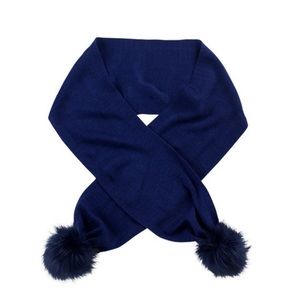 Pom Pom Scarf Navy